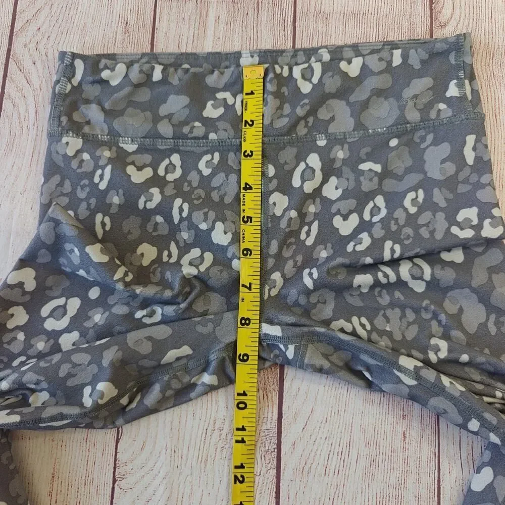 Eddie Bauer gray graphic tee & leopard legging set sz L (14/16)